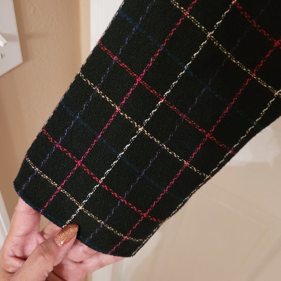 Private Concepts Vintage Plaid Crop Blazer Size 10 - Picture 6 of 8